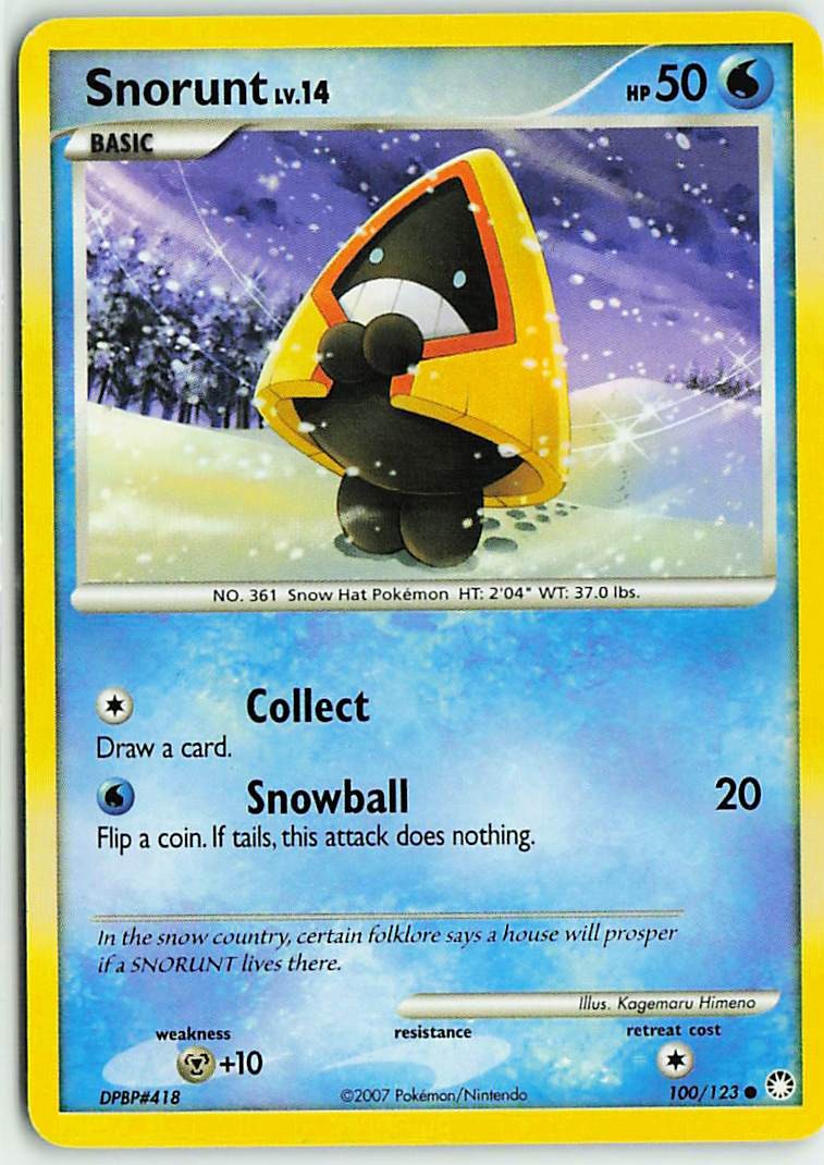Snorunt 100/123 Common Mysterious Treasures Pokemon Moderately Played