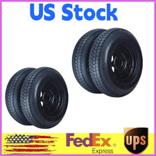 4pack St20575d14 Trailer Tires W14rims5 Lug On 4.56pr Load Range Ctrailer