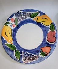 Italian Fruit Plate, Made In Italy, Handpainted, Antica Fornace, 1980 s-1990 s