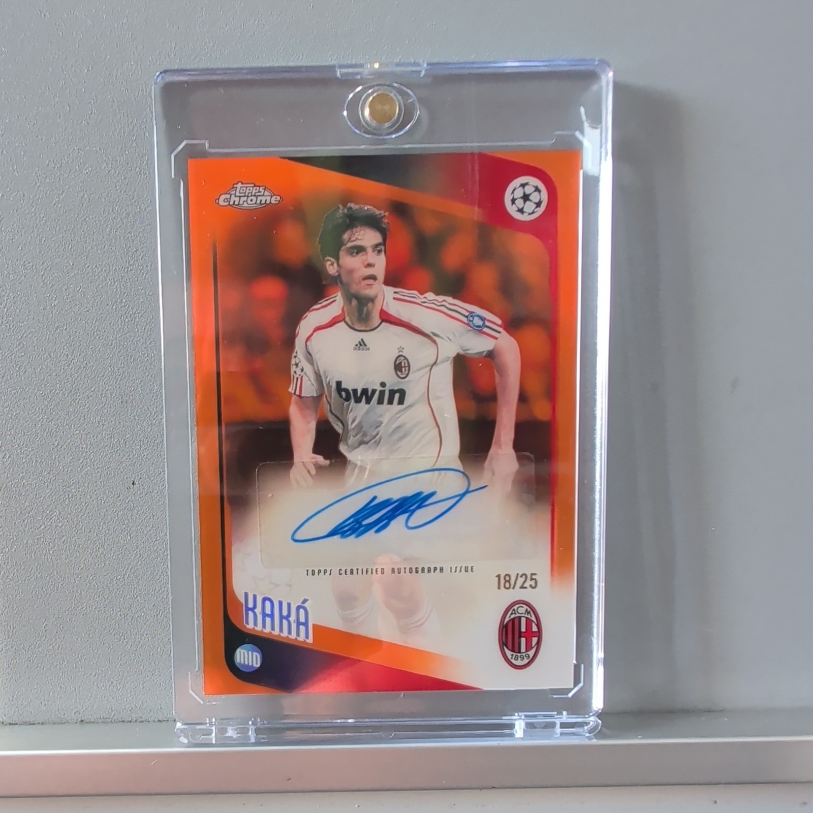 2025-26 Topps Chrome UCC  Kaka Orange Refractor  Auto /25 Legend Brazil/AC Milan