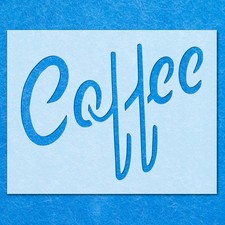 Coffee Word Stencil: Mylar Airbrush Wall Art Painting Crafts  - 190 Micron, DIY