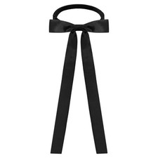 Womens Bow Tie Adjustable Pre-Tied Western Ties for Women Solid Color Black