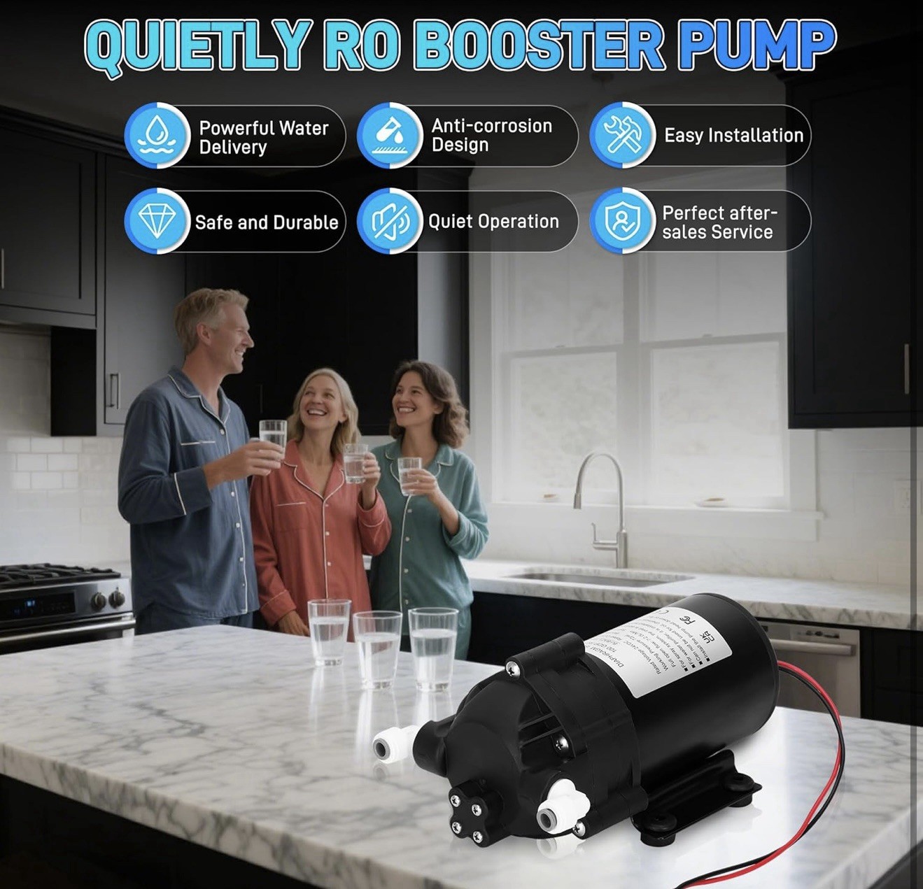 2025 Upgraded  6800 Booster Pump Kit, Suitable for Household Reverse Osmosis Wat