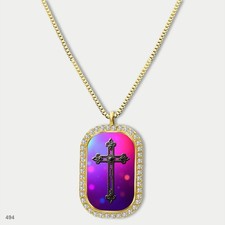 Stunning Colorful Jesus Christ Crucifix Cross Fashion Pendant Necklace Chain Pic