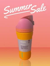 Owala 16oz Kids FreeSip Stainless Steel Water Bottle New Sealed Orchid Orange