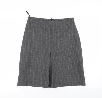 Kit Damen grau gestreift A-Linie Rock Größe 10