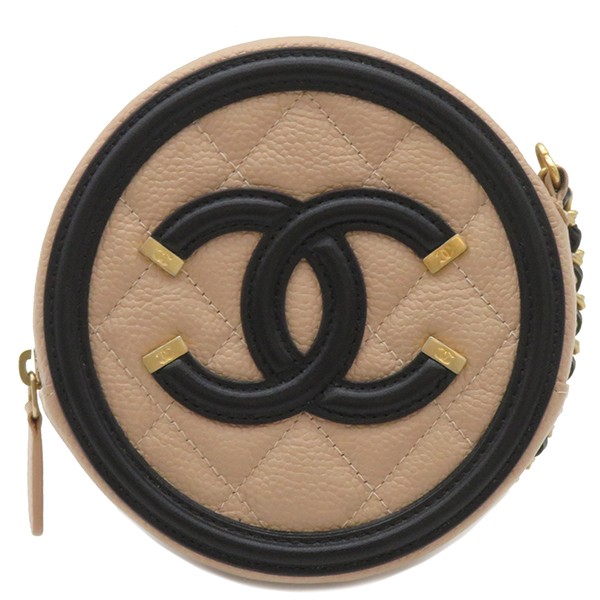 Chanel Mini Shoulder Bag in Beige with CC Filigree Chain AP0365 747749