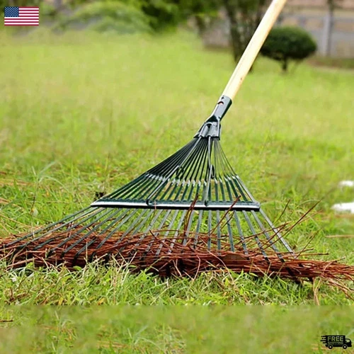 22 Teeth Heavy Duty Steel Metal Rake for Head High Carbon Steel Lawn Leaves - Picture 1 of 7