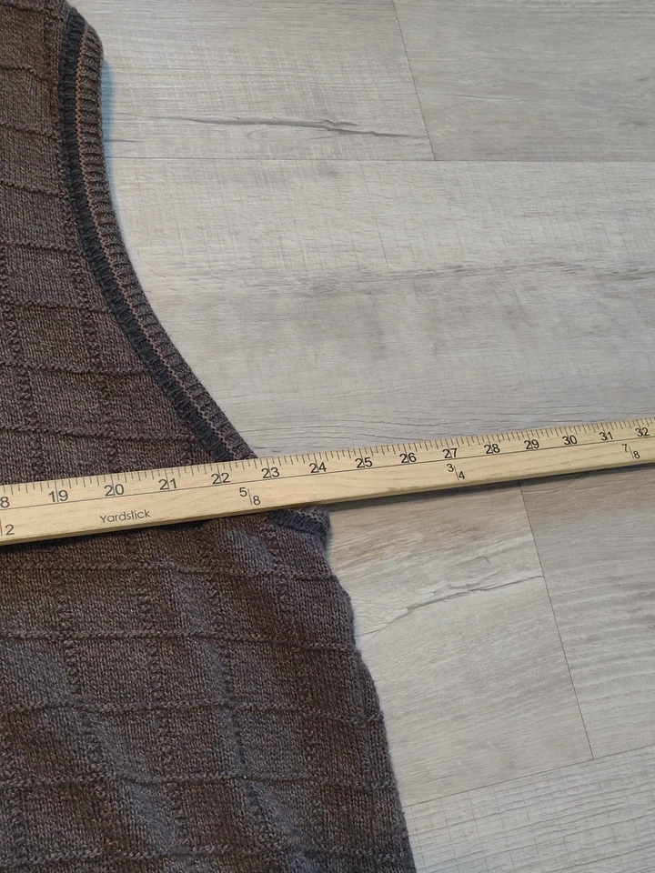 Chaleco Suéter Eslabones Ciprés De Colección Golf Marrón XL Hecho en EE. UU. TEJIDO Foto 4 de 4