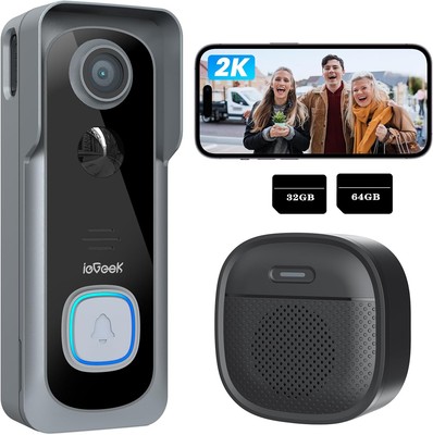 WLAN Türklingel Mit Kamera 2K Video Türklingel 180° Ultrabreiten Sichtfeld Alexa