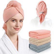 3 Pcs Microfiber Hair Drying Towel Wrap Absorbent Quick Dry Hair Wrap