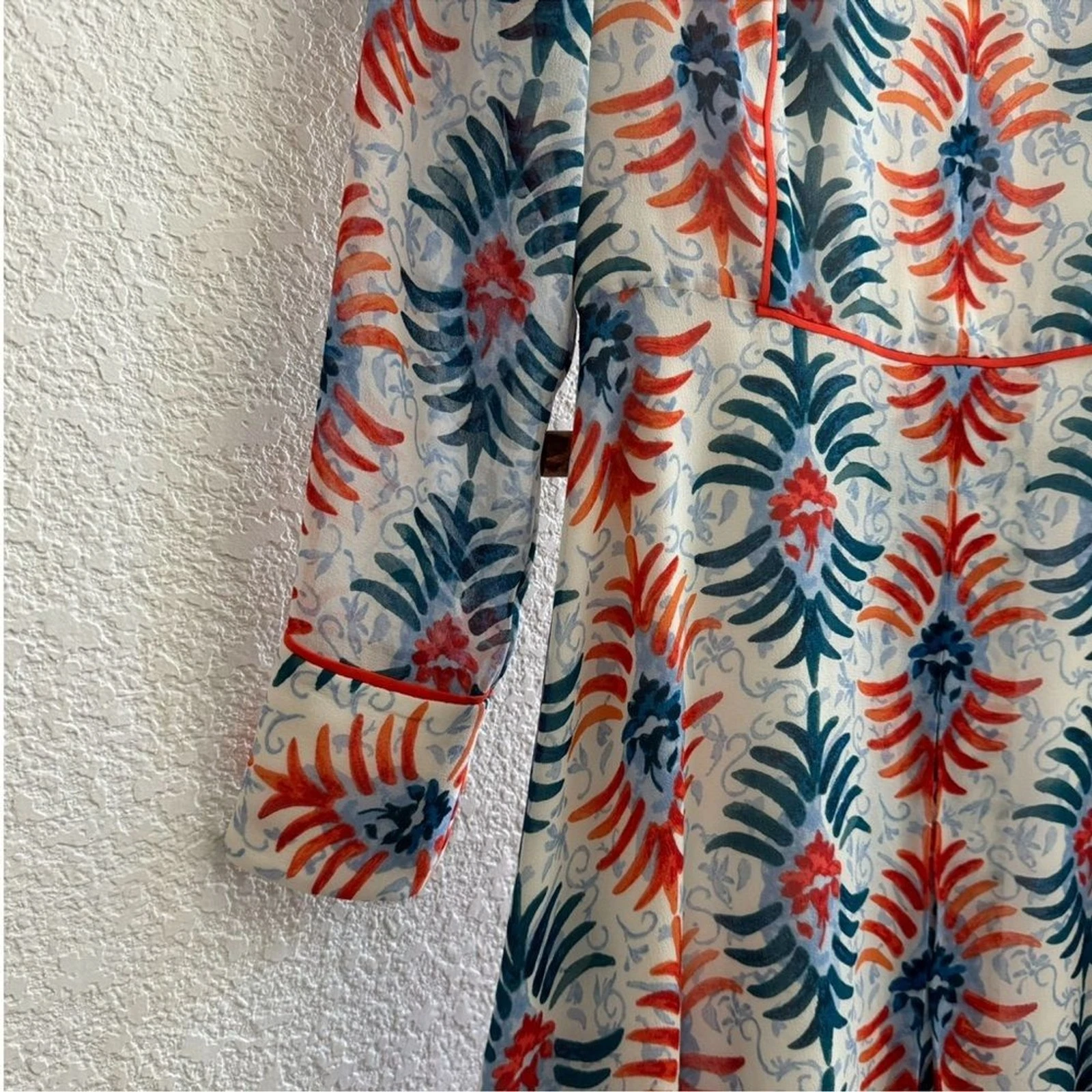 Mini Abito Tory Burch Seta Floreale Arancione Blu Nuovo Taglia 4