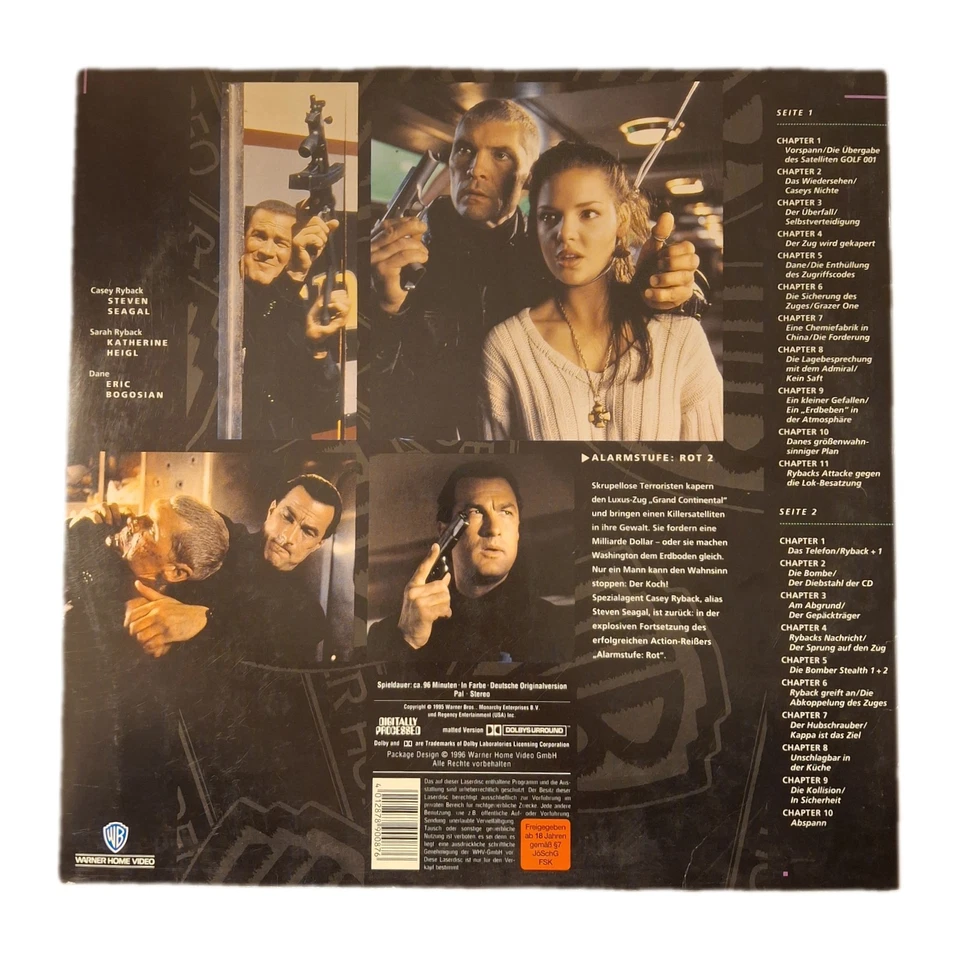 Laserdisc – Steven SEAGAL - ALARMSTUFE ROT 2 – Actionfilm – sehr guter Zustand - Bild 3 von 4