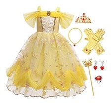 Girls Belle Princess Fancy Dress Beauty and 2-3T 011 Dress With Accessories