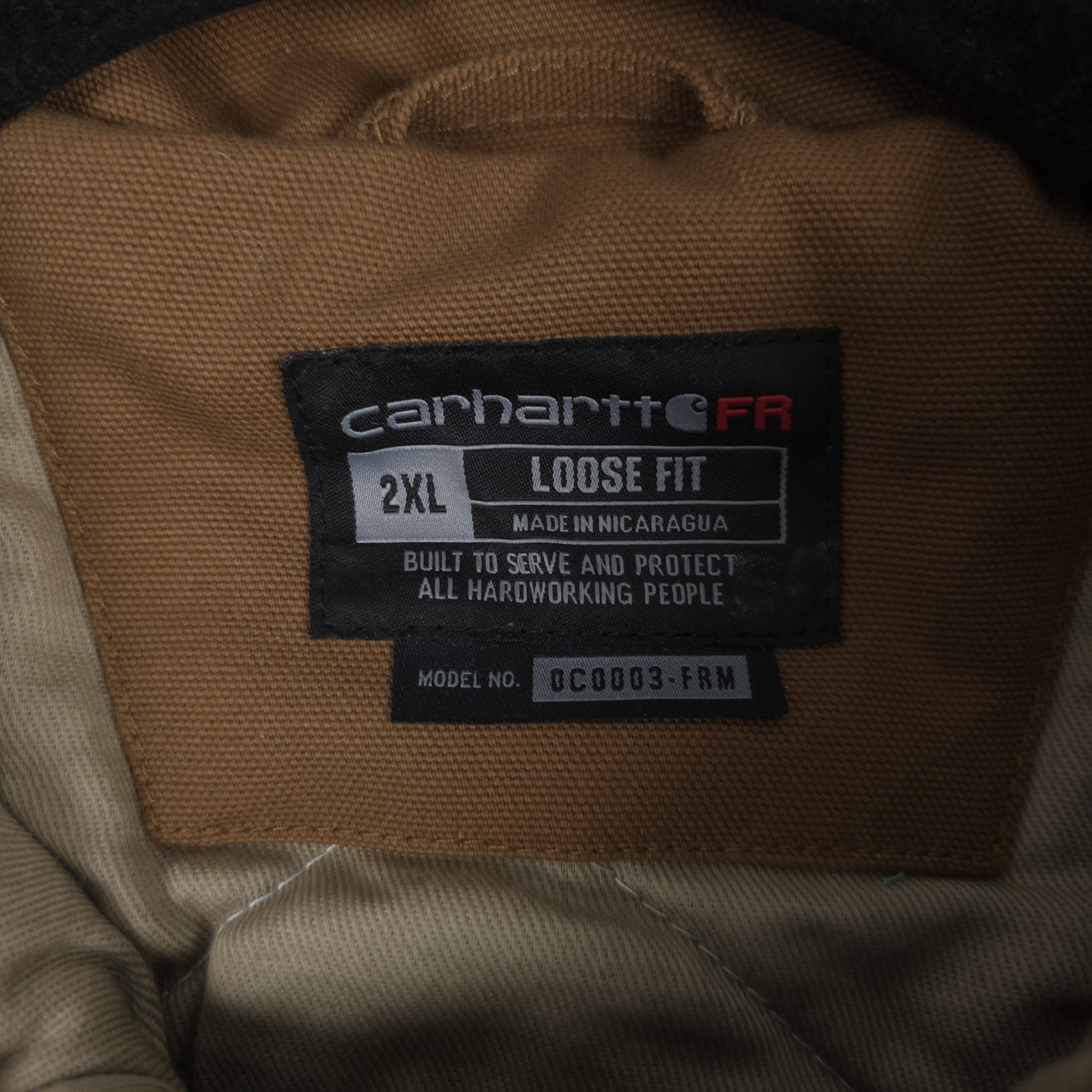 Carhartt FR Firm Duck Insulated Loose Fit Coat Mens 2XL Brown Canvas 0C0003-FRM image 2
