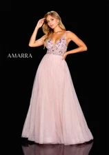 Gorgeous Strapless Beaded Top Prom Dress NWT Amarra 20604 SIZE 6 Ice Blue