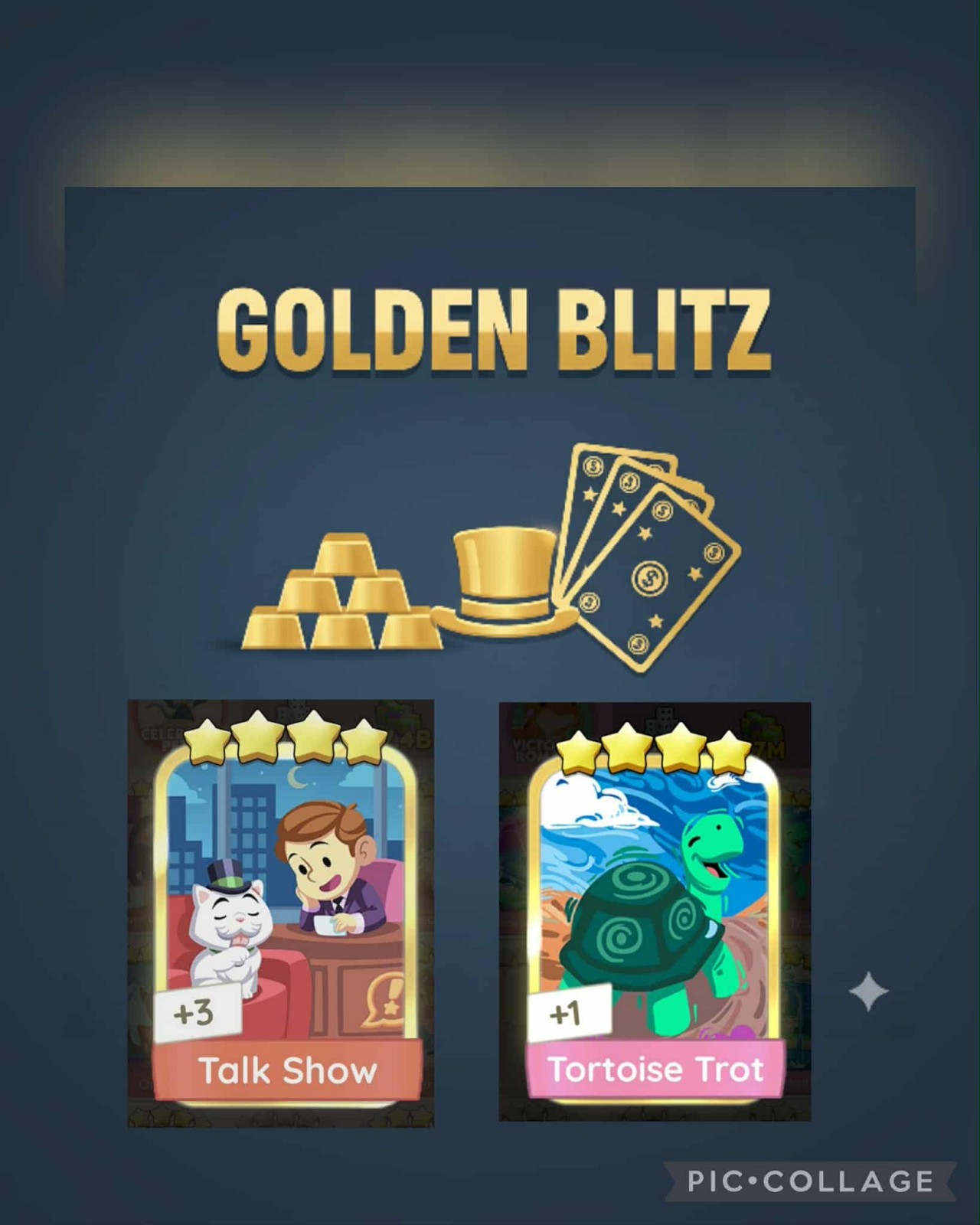 MONOPOLY GO GOLDEN BLITZ STICKERS 4⭐ Talk Show Set21 & 4⭐ Tortoise Trot Set22 💫