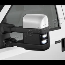 FIT FORD F250 F350 SUPERDUTY SMOKE LENS SIDE MIRROR WHITE LED TURN SIGNAL LIGHTS
