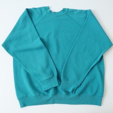 Vintage 80s Sweats Appeal Tultex Size Medium Teal Raglan Blank Sweatshirt USA