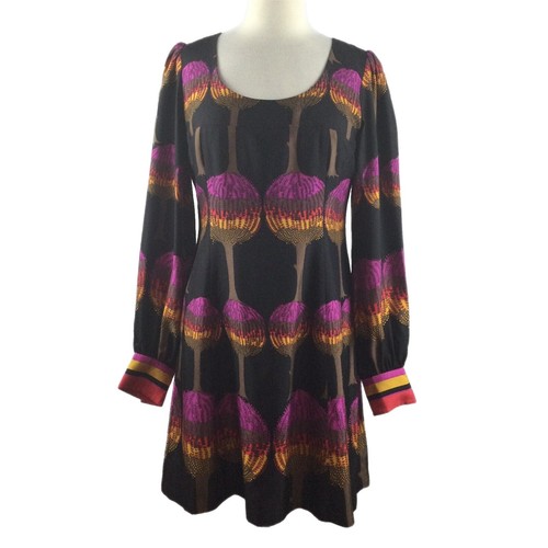 Tibi Women's Long Sleeve Drop Waist Dress with Bow Tie Accent Navy Blue  Size 6 | eBay