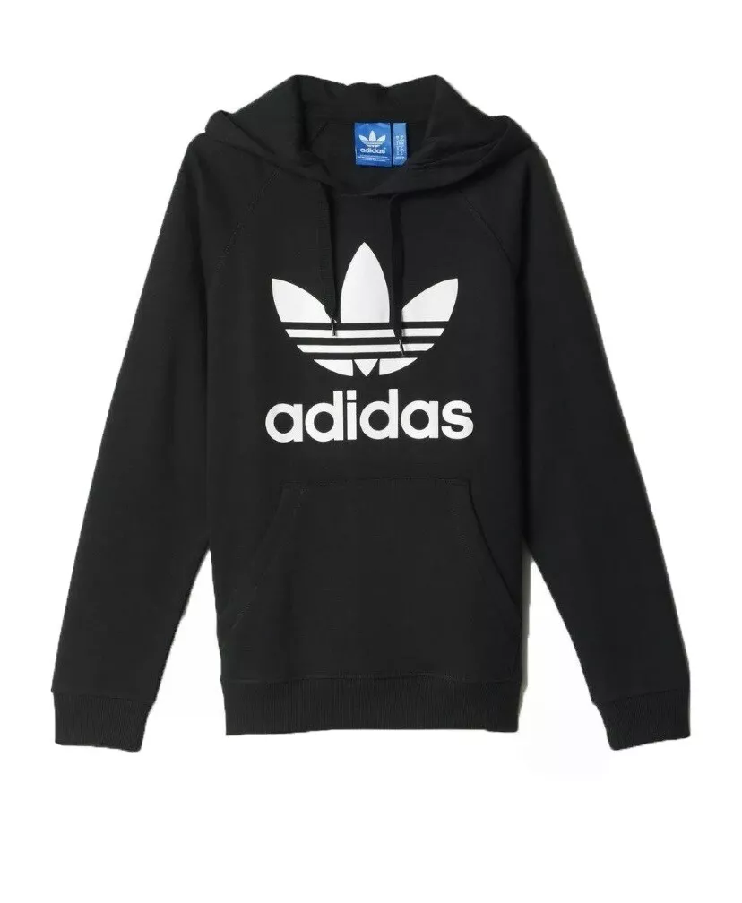 Adidas Originals Trefoil Pull Over Hoodie Black White OG Mens