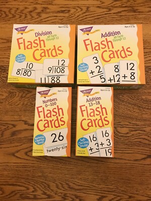 Lot Of 4 Division, Addition, Numbers & Addition 13-18 By Trend Enterprises