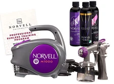 Norvell Sunless Kit M1000 Mobile HVLP Spray Tan Airbrush Machine + 3 FREE 8oz