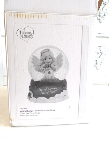 NUEVO EN CAJA ~ Globo de Nieve Ángel Musical Precious Moments ~ Reproduce "We Three Kings" - Imagen 7 de 8