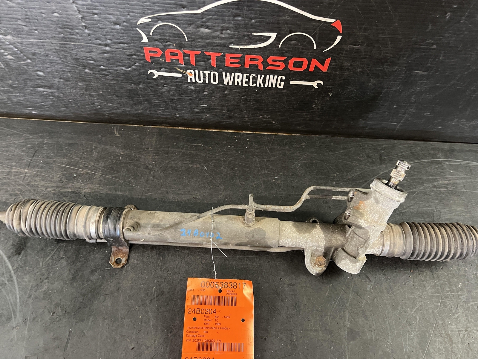 89-91 CHRYSLER TC MASERATI POWER STEERING RACK & PINION 19K MILES