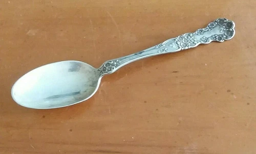 vintage GORHAM Sterling Silver Spoon, right facing lion hallmark, engraved 1906