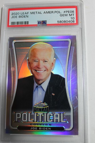 Joe Biden 2020 Leaf Metal Edición Política "Plata" #PE06 PSA 10 GEMA COMO NUEVO - Imagen 2 de 2
