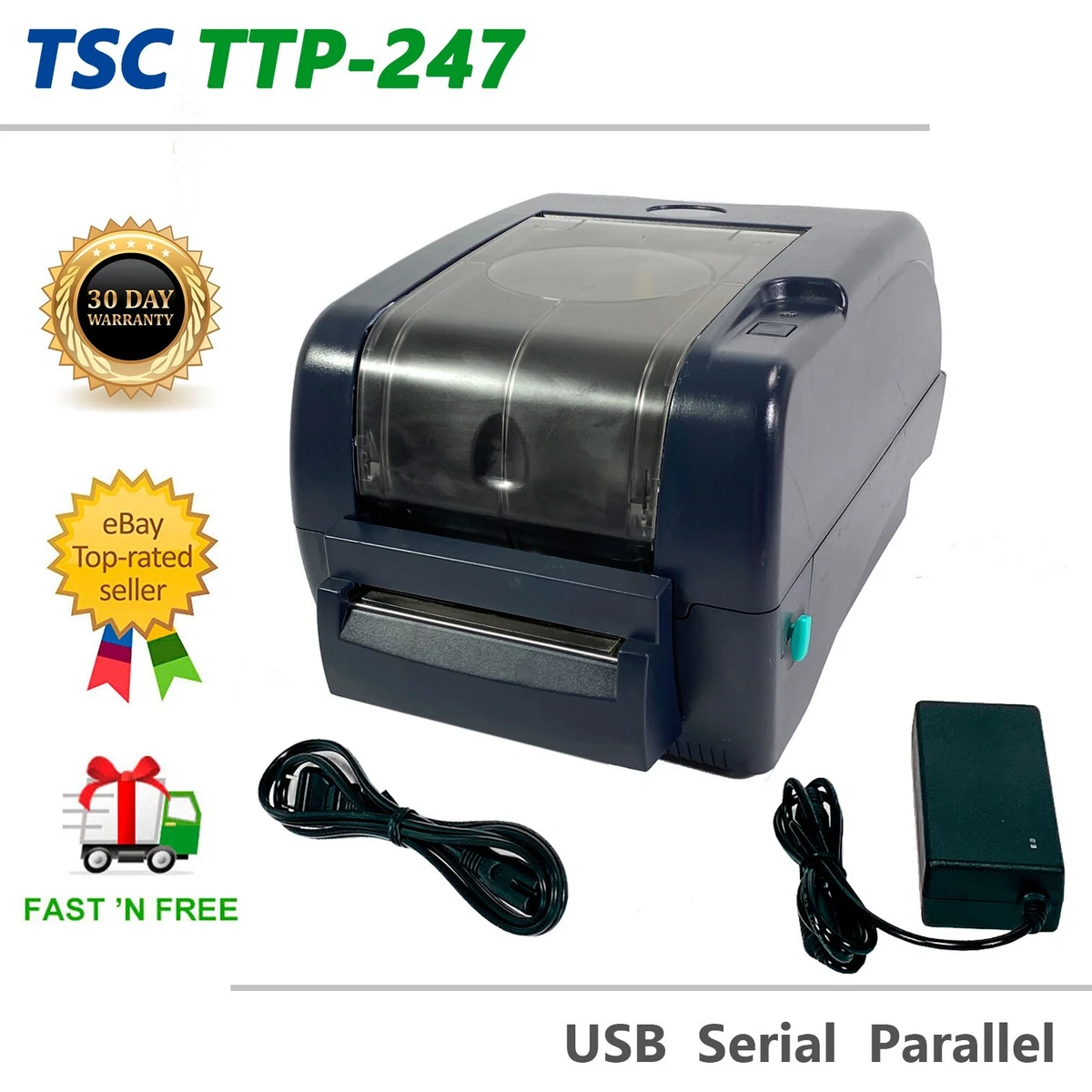 voetstuk inhoud Stereotype TSC TTP-247 Thermal Transfer Label Printer Cutter USB Serial Parallel AC Adapter | eBay voetstuk inhoud Stereotype TSC TTP-247 Thermal Transfer Label Printer Cutter USB Serial Parallel AC Adapter | eBay