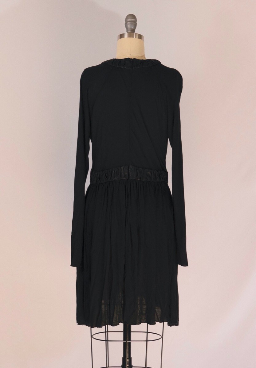 A.L.C. black long sleeve dress with leather detail L