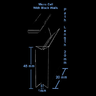 Cuvetta In Vetro Ottico Azzota G105, Percorso Ottico 20 Mm, 7 Ml, Prodotta Negli USA
