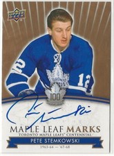 2017-18 Toronto Maple Leafs Centennial Maple Leaf Marks #MLMPS Pete Stemkowski