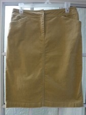 J.Crew Beige Color Flat Front Fine Corduroys Cotton Stretch Skirt "Women 4"