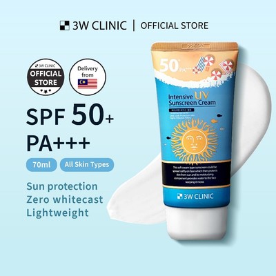 3PCS 3W Clinic Intensive Cream Refreshing Suncream Anti UV SPF50 PA+++