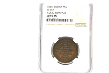 (1834) Hard Times Token- HT-167- NGC AU-50 BN.  Peck & Burnham.