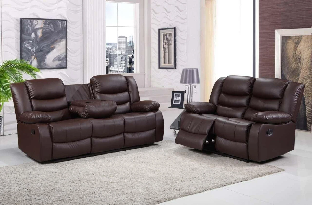 3 and 2 seater leather recliner sofa packages deals