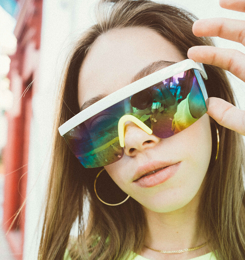 Men Women Wrap Around 80's Retro Mirrored Zig Zag Party Rave