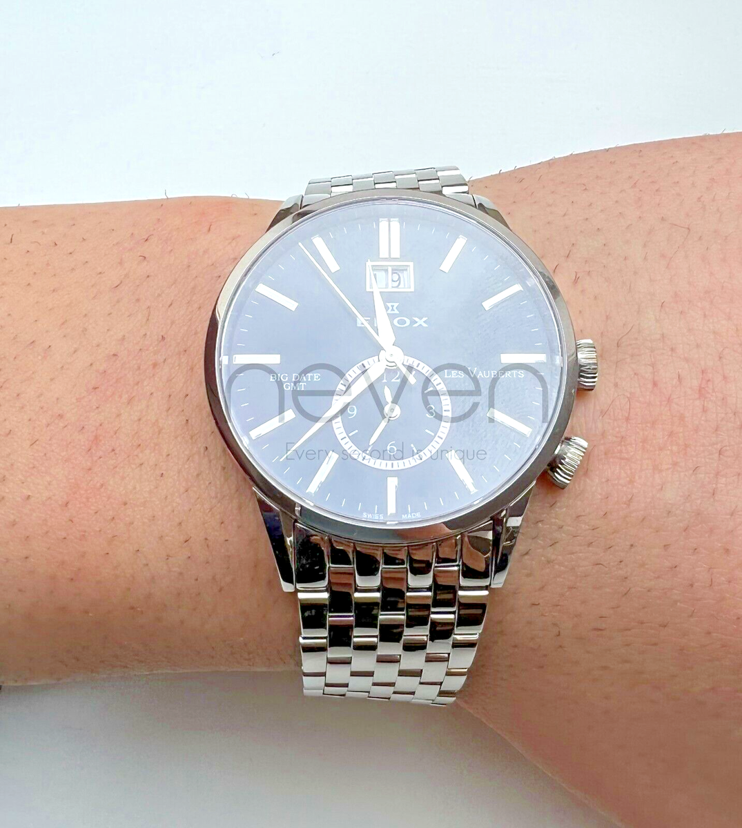 EDOX BIG DATE GMT 62004/357959 SWISS MADE ATM Ø