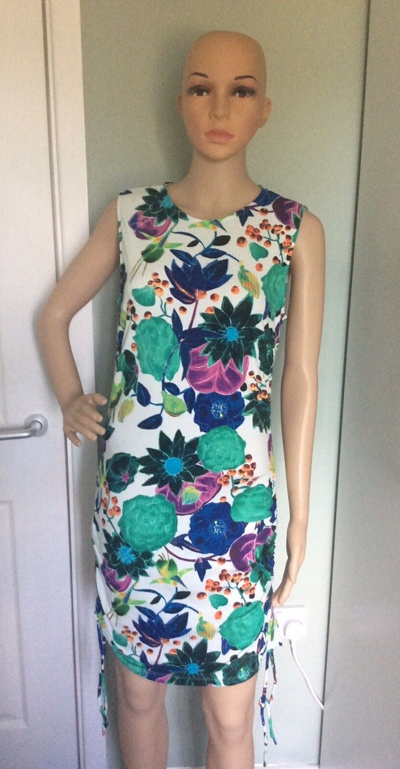Bnwt Desigual Floral Ribbed Dress - Medium / UK 12