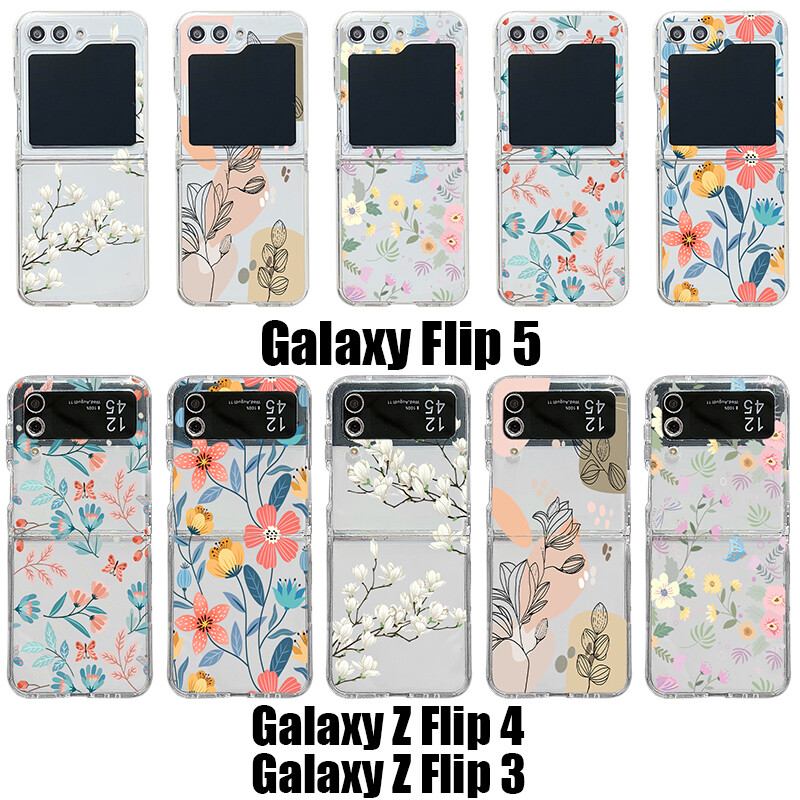 Phone Case For Samsung Galaxy Z Flip 6 5 4 3 Shockproof Flowers