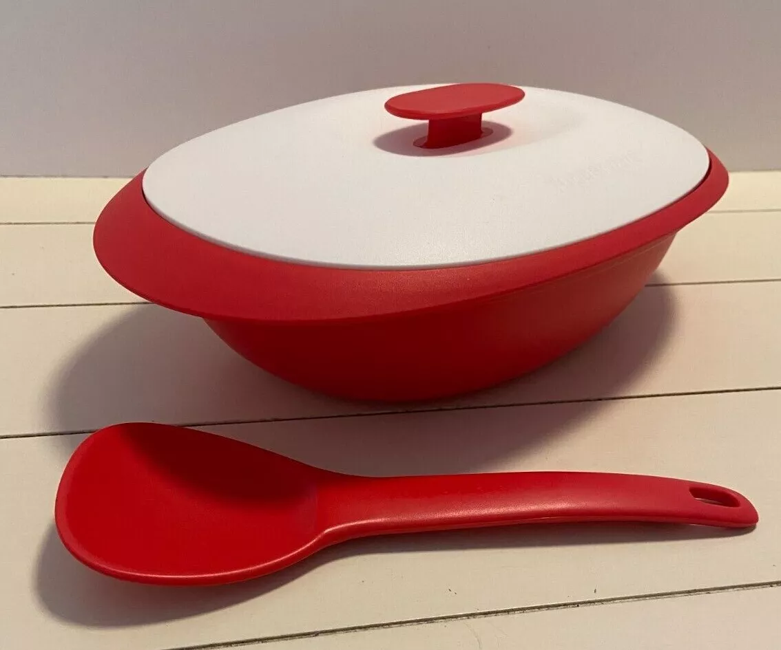 Three Large Red Tupperware Bowls - 1 lid - Lil Dusty Online