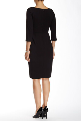 NEW ADRIANNA PAPELL $149 BLACK SIDE CASCADE RUFFLE DRESS SZ 6 | eBay
