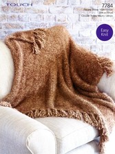 Sirdar Touch Knitting Pattern 7784 - Throws - Square  Round Quick  Easy Knit