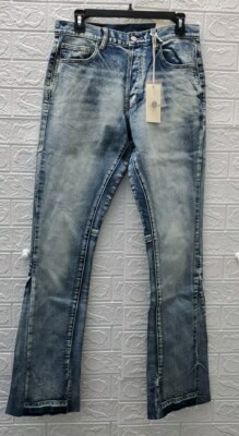 New MNML B484 Flare Button Fly Jean Blue Size 30