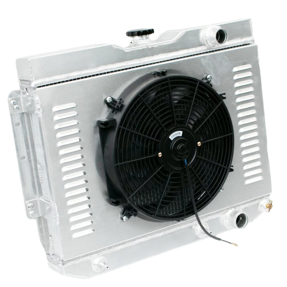 4Row Radiator&Shroud+Fan For 1960-1962 Chevrolet Biscayne 3.9L L6 4.6L 5.3L V8 Foto 4 de 4