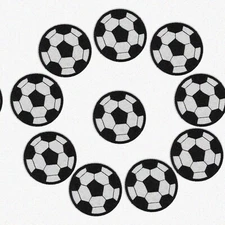 KickPatch: 10Pcs Black & White Soccer Ball Embroidery Patches for Clothes, Backp