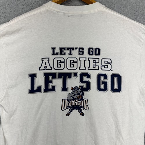 Utah State Aggies T-Shirt Adult Large White Long Sleeve Mens Gear For Sports NEW - Picture 7 of 10